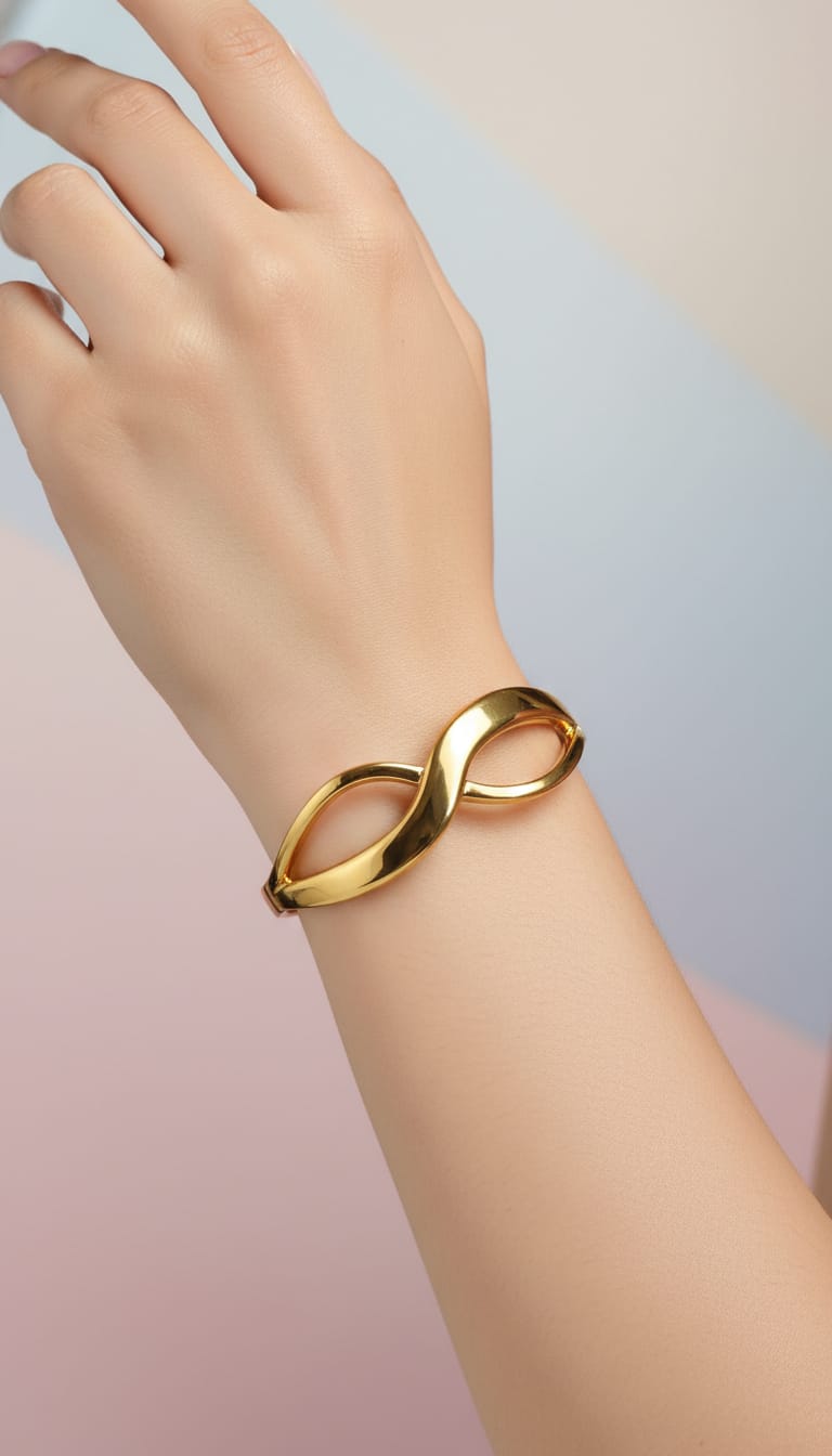Gold infinity bangle