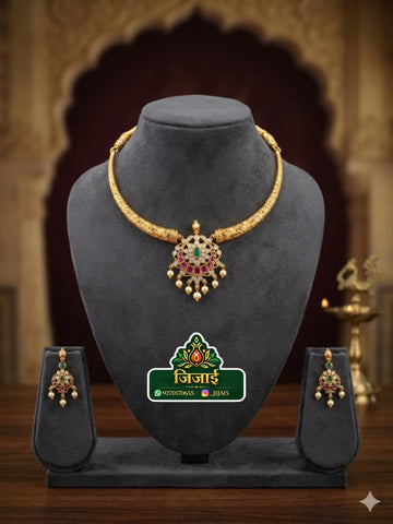 Antique Gold Choker Necklace Set